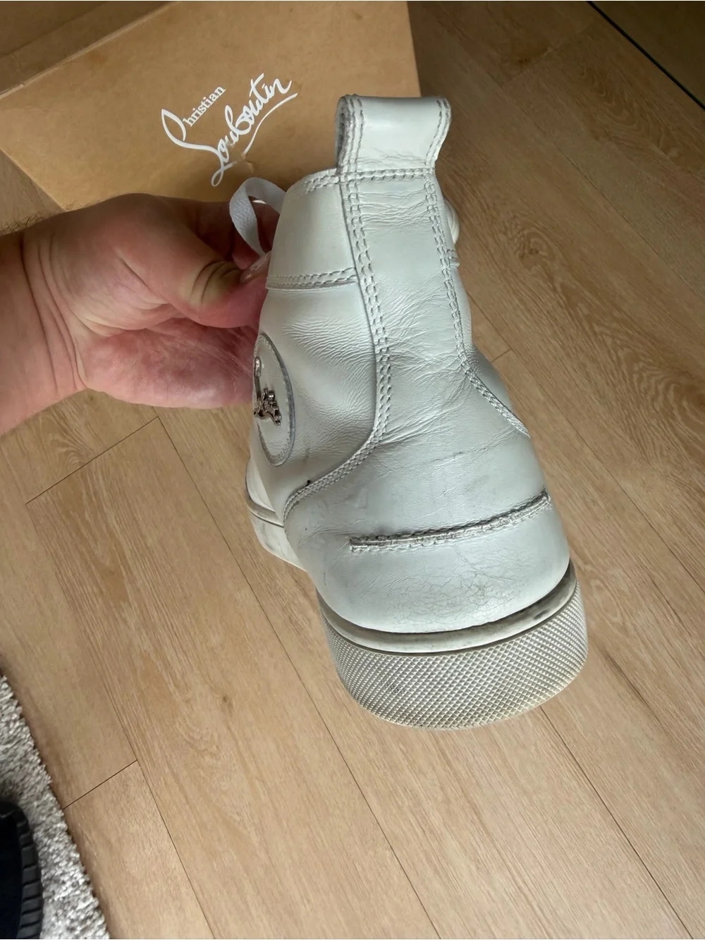 Christian Louboutin Men's White High-Top Sneakers